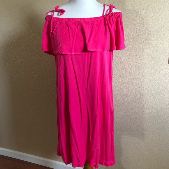 New Micheal Stars Ruffle Off Shoulder Shift Dress XS Pink - Picture 1 of 8